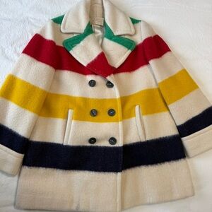 Colorful Striped Wool Coat